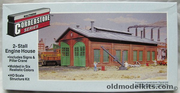 Walthers HO Two Stall Engine House - HO Scale Buildings, 933-3007 plastic model kit